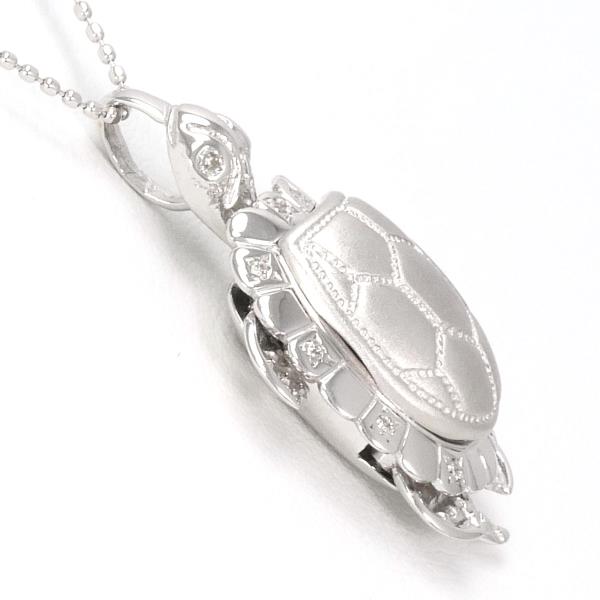 K18 18k White Gold Necklace for Women, with Natural 0.10 ct Diamond, Total Weight Approximately 7.2g, Approximately 40cm Long