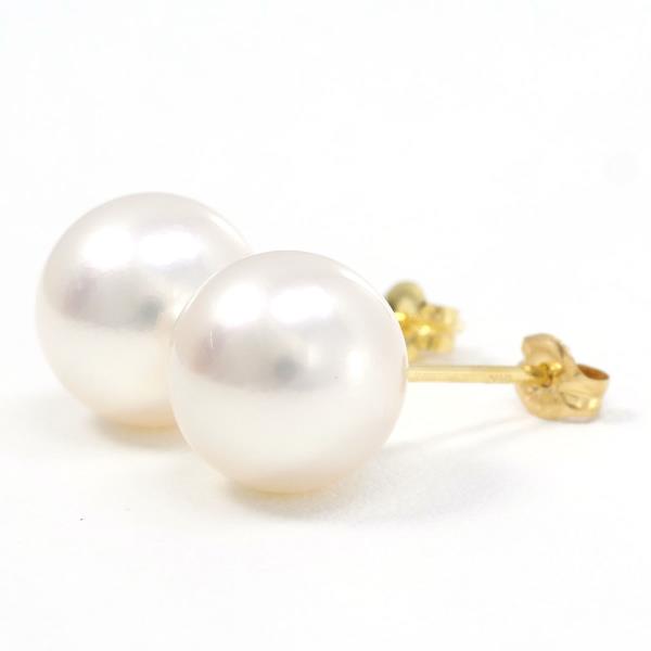 K18 Yellow Gold Pearl Earrings 2.2g in Great Condition