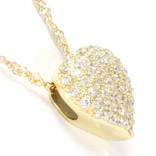 K18 Yellow Gold & Diamond Necklace, 18K Gold, 0.50-Diamond, Weight Around 3.0g, Length Approx 40cm, Ladies' Jewelry