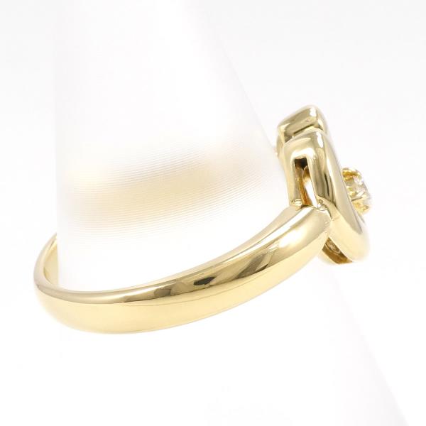 K18 18k Yellow Gold Ring with 0.04 ct Diamond - Size 10 for Women