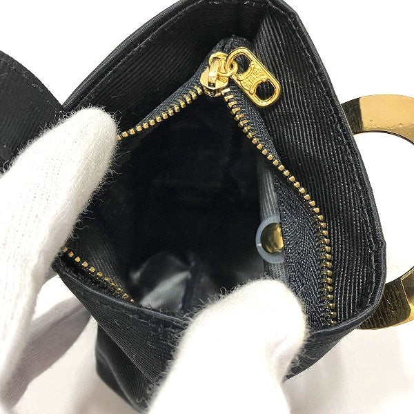 Celine Nylon Mini Handbag with Circle Hardware in Good Condition