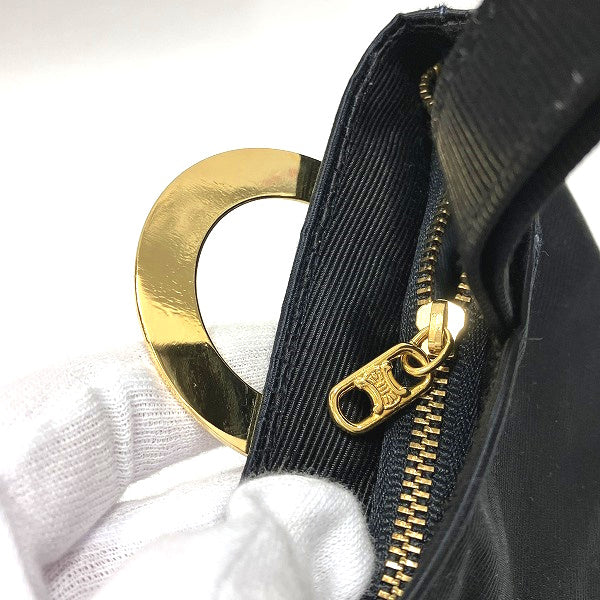 Celine Nylon Mini Handbag with Circle Hardware in Good Condition