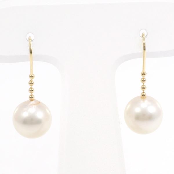 K18 Yellow Gold Pearl Earrings in Great Condition