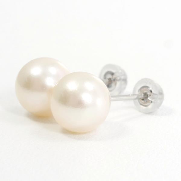 PT900 Platinum Pearl Earrings 1.9g in Excellent Condition