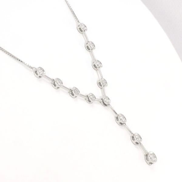 Women's Silver Diamond Necklace (0.50ct), PT900 Platinum & PT850, Weight