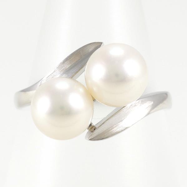 PT850 Platinum Pearl Ring Size 12 in Excellent Condition