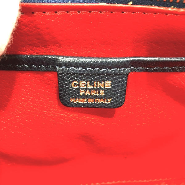 Celine Leather Pouch Navy in Good Condition