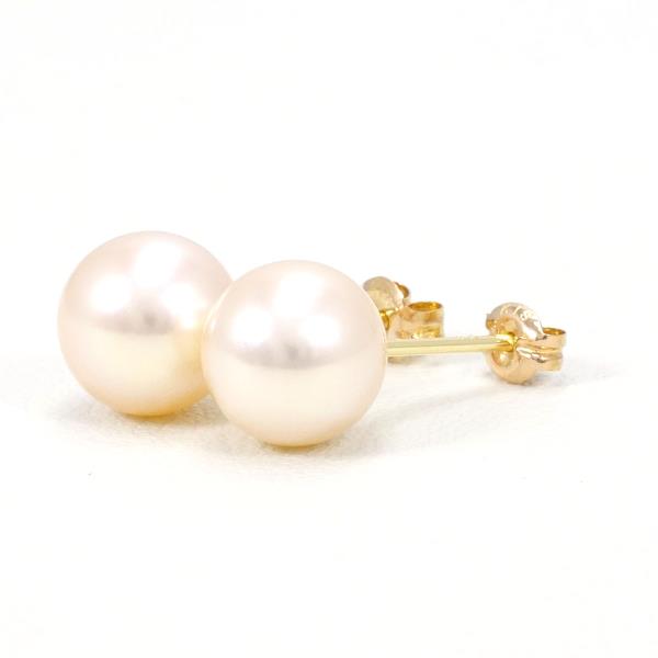 K18 Yellow Gold Pearl Earrings 1.4g in Great Condition