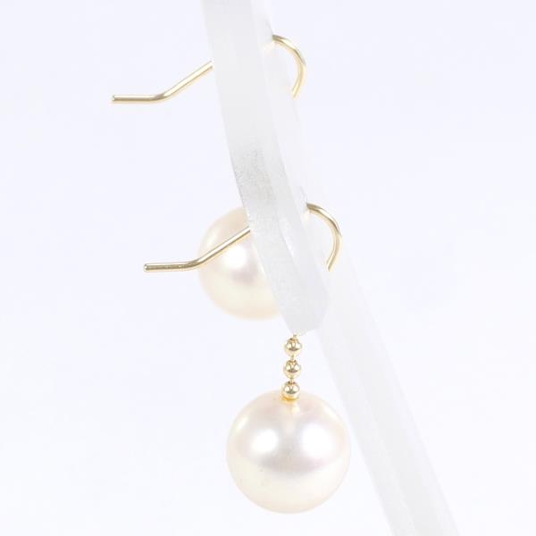 K18 Yellow Gold Pearl Earrings in Great Condition