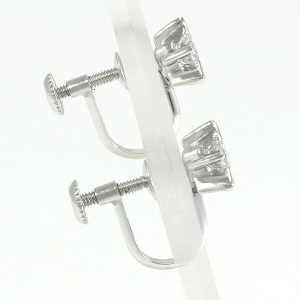 PT900 Platinum Earrings with 0.405ct Diamond, Total weight approx. 2.7g - Ladies'