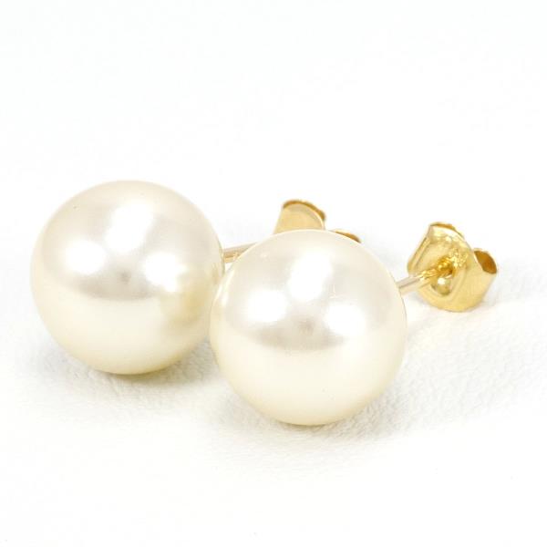 K18 Yellow Gold Pearl Earrings in Great Condition