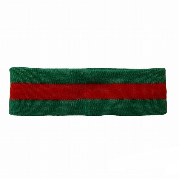 Gucci GG Web Hairband Green Red Yellow Unisex in Good Condition