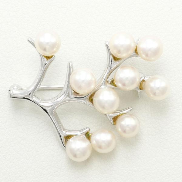 Silver Pearl Necklace Brooch Jewelry in Great Condition