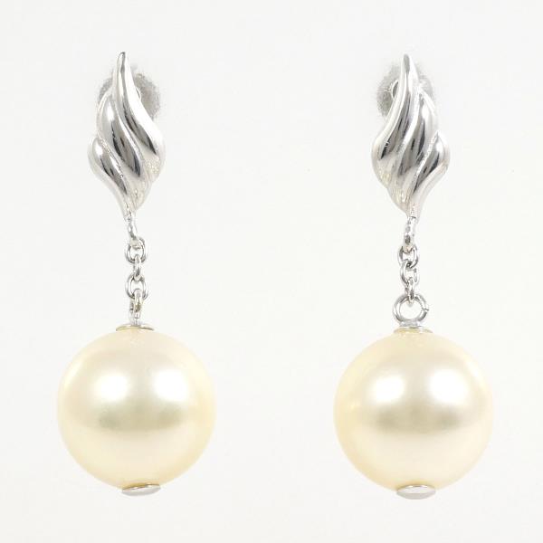 K14 White Gold Pearl Earrings in Excellent Condition