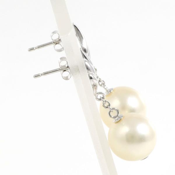 K14 White Gold Pearl Earrings in Excellent Condition