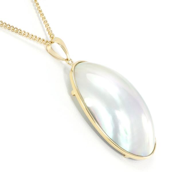 18K Yellow Gold Necklace with Mabe Pearl, Length Approx. 40cm, Total Weight Approx. 11.9g, for Women