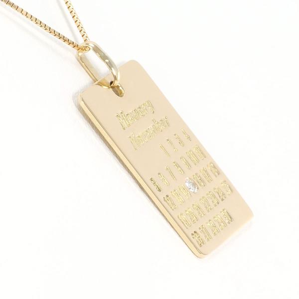 Women's K18 Yellow Gold Necklace with 1P Diamond Design