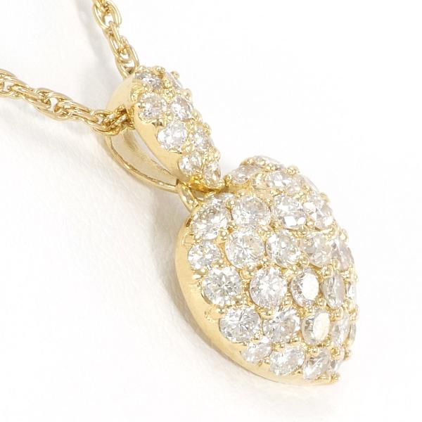 K18 18K Yellow Gold Diamond Necklace 0.120 ct, Weight Approximately 4.3g, Length About 40cm, Women's Gold Necklace