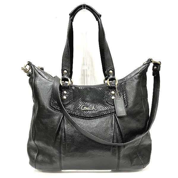 Coach Leather Black 2WAY Shoulder Bag F20104 in Good Condition