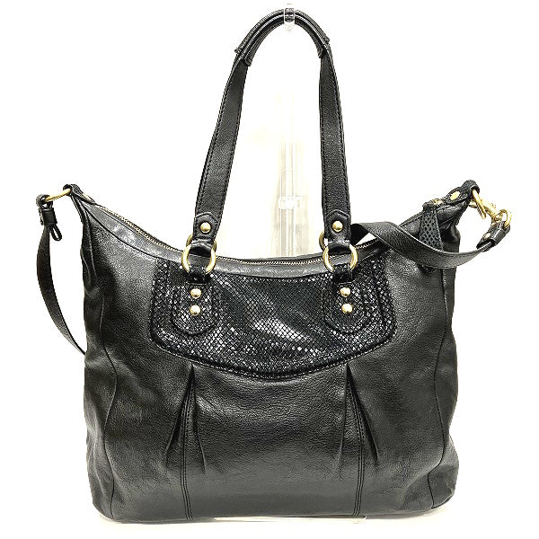 Coach Leather Black 2WAY Shoulder Bag F20104 in Good Condition