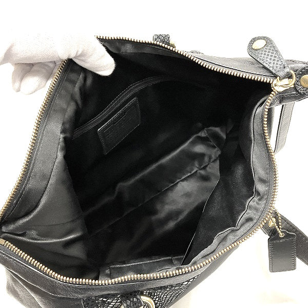 Coach Leather Black 2WAY Shoulder Bag F20104 in Good Condition