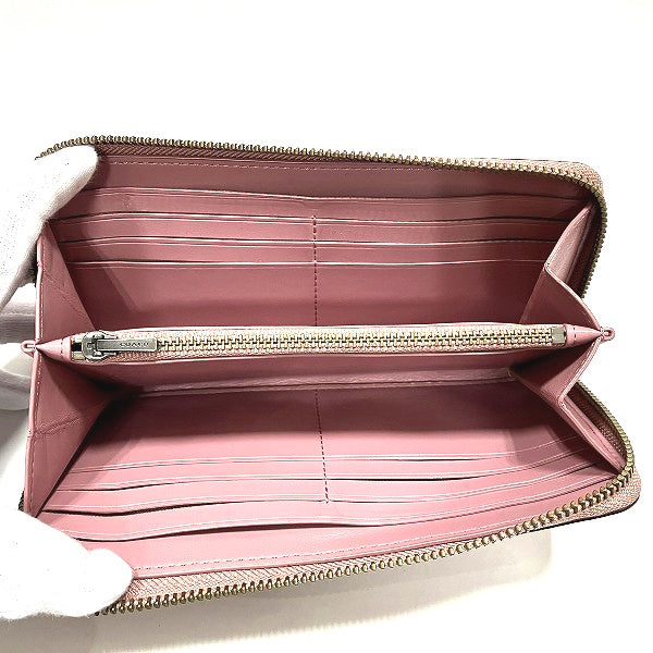 Coach Leather Rose Pink Zip-Around Long Wallet in Good Condition