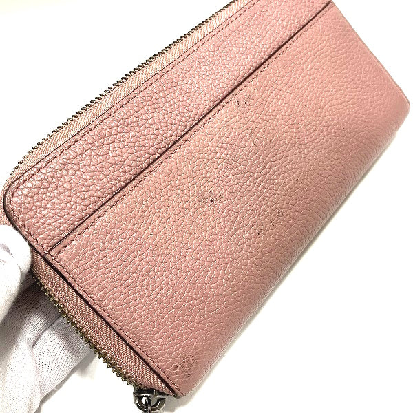 Coach Leather Rose Pink Zip-Around Long Wallet in Good Condition