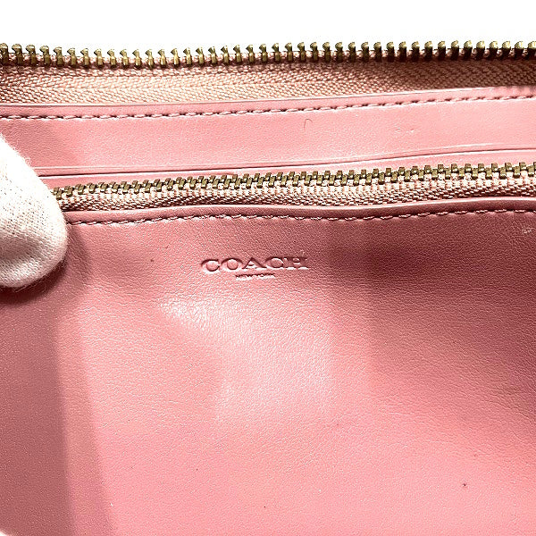 Coach Leather Rose Pink Zip-Around Long Wallet in Good Condition