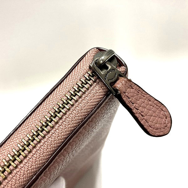 Coach Leather Rose Pink Zip-Around Long Wallet in Good Condition