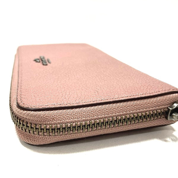 Coach Leather Rose Pink Zip-Around Long Wallet in Good Condition