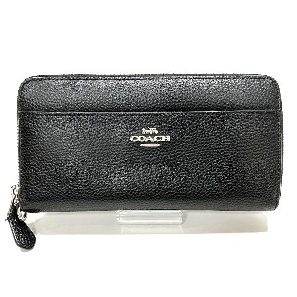 Coach Leather Zip-Around Long Wallet F76517 in Good Condition