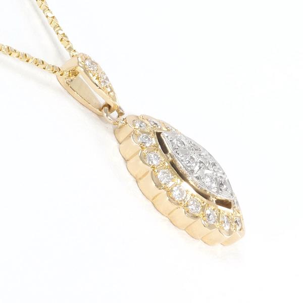 Ladies Platinum PT900 & K18 Yellow Gold Necklace with 0.36 ct Diamond, Total Weight Approx 4.2 g, Length Approx 40 cm - Gold Jewelry