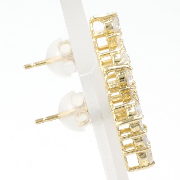 Cross, K18 18K Yellow Gold, 0.50 ct Diamond x2 Earrings for Women