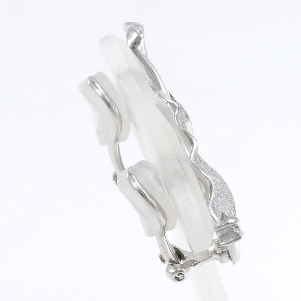 Shun Tamura Petal Motif Diamond 0.03ct Earrings in K18 White Gold - Silver, Women's