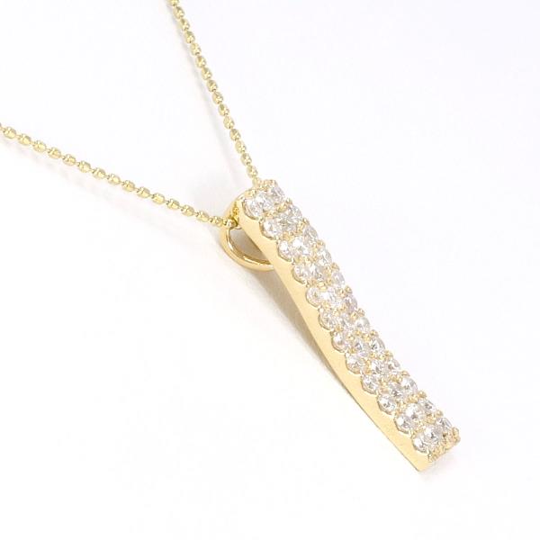18K Yellow Gold Necklace with 1.04ct Diamond, Approximately 3.4g and 45cm Length