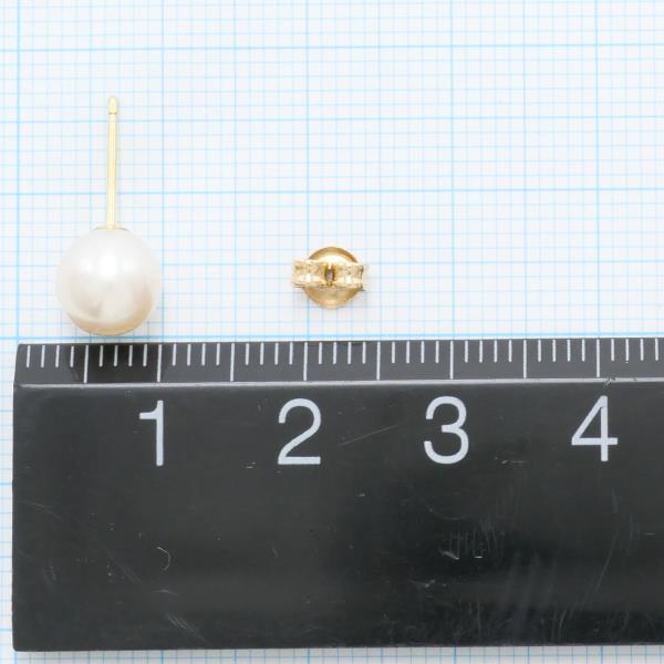 K18 Yellow Gold Pearl Earrings in Excellent Condition