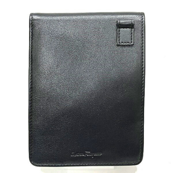 Salvatore Ferragamo Leather Black Neck Strap Wallet