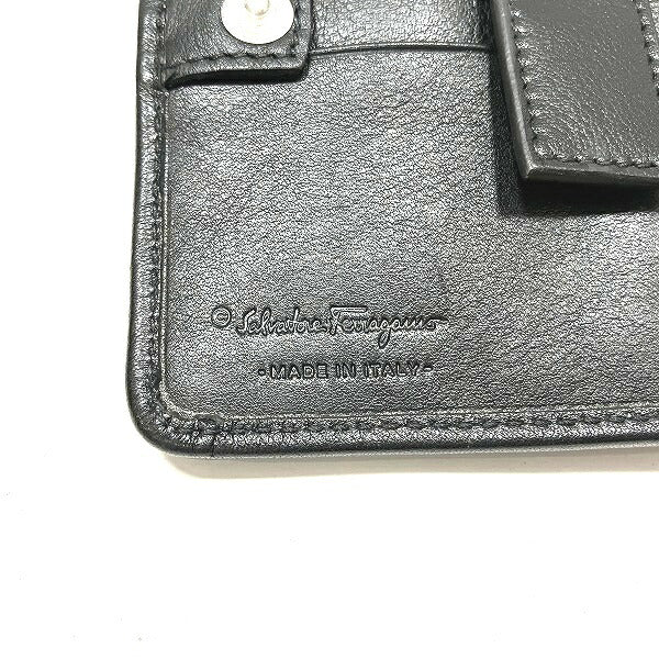 Salvatore Ferragamo Leather Black Neck Strap Wallet