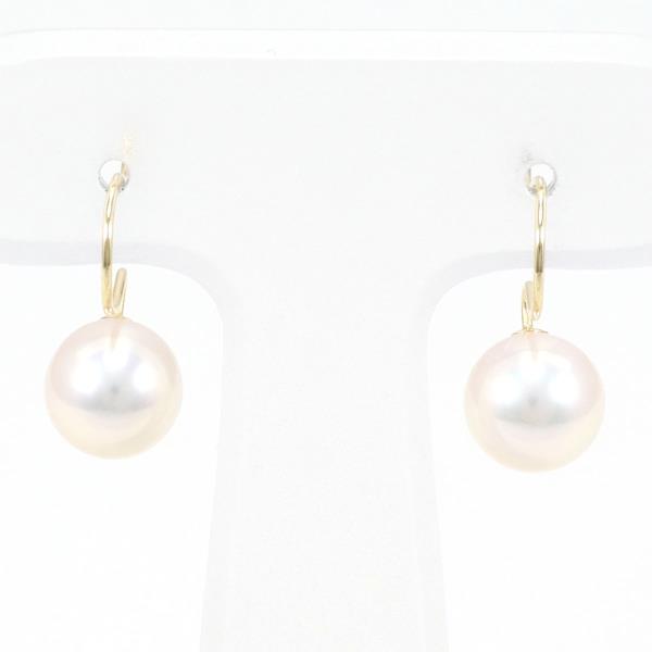 K18 Yellow Gold Pearl Earrings in Great Condition