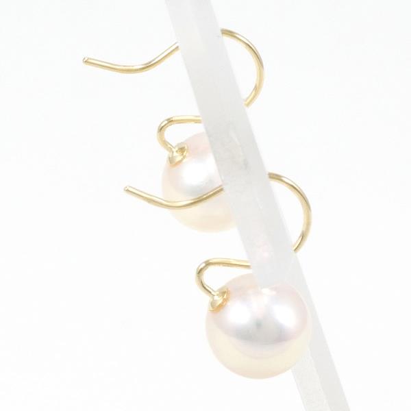 K18 Yellow Gold Pearl Earrings in Great Condition