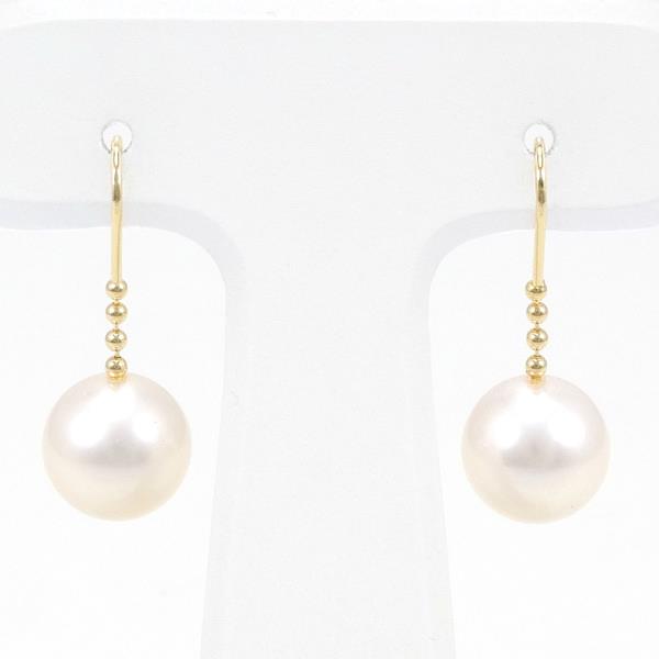 K18 Yellow Gold Pearl Earrings in Great Condition