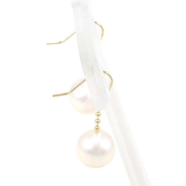 K18 Yellow Gold Pearl Earrings in Great Condition