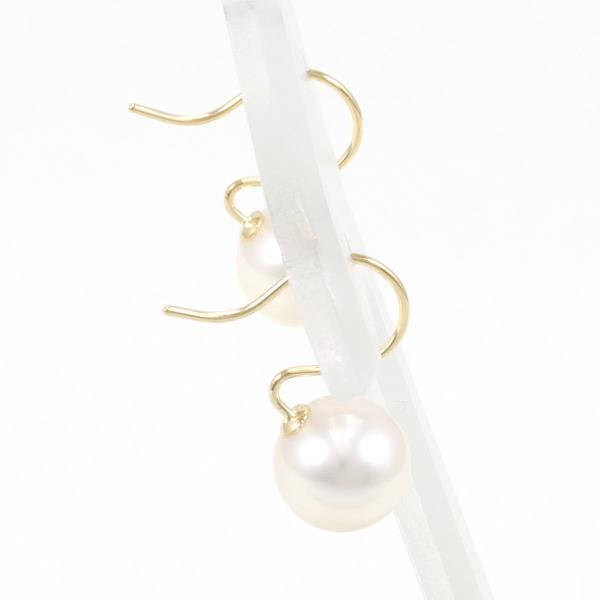 K18 Yellow Gold Pearl Earrings in Great Condition