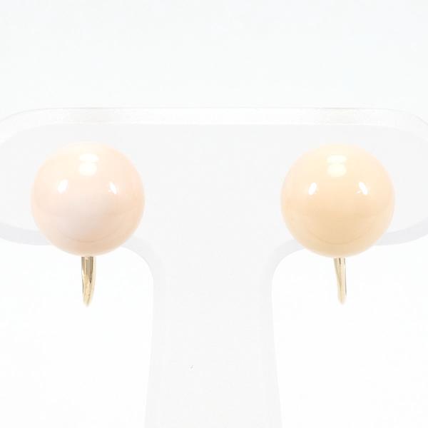 K10 Yellow Gold Coral Earrings