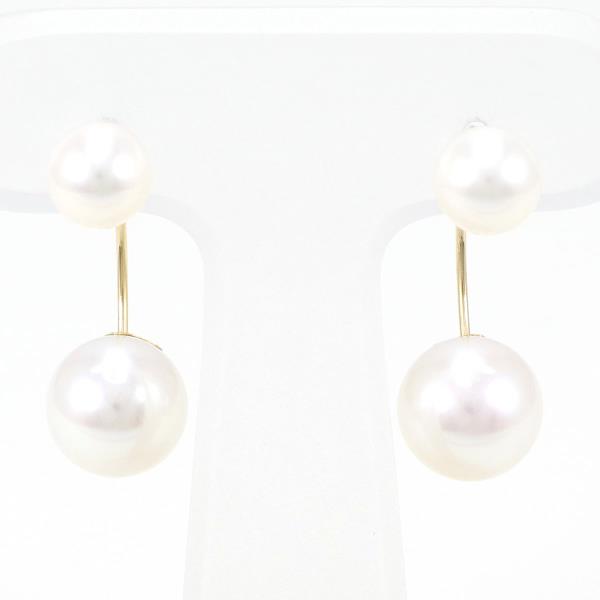 K18 Yellow Gold Pearl Earrings in Great Condition