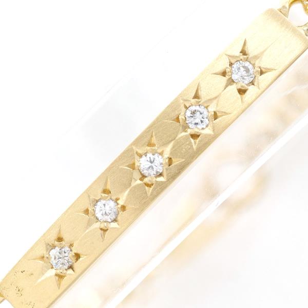 K18 18K Yellow Gold Diamond Bracelet (0.08 Carat Diamond, Weight approx. 8.1g, Length approx. 18cm)