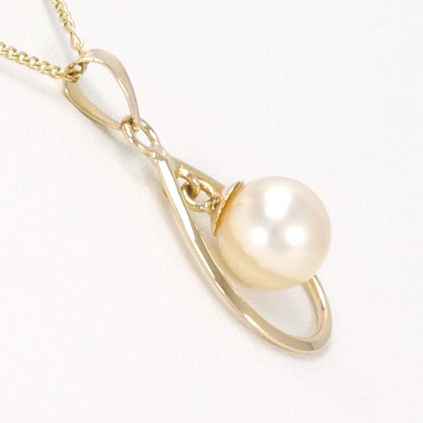 14K Yellow Gold Pearl Necklace in Excellent Condition