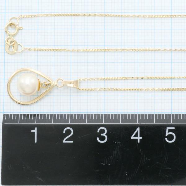 14K Yellow Gold Pearl Necklace in Excellent Condition