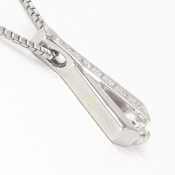 Platinum PT900/PT850 Necklace with Diamonds 0.15ct & 0.09ct, Silver for Women, Weight 7.1g, Length 40cm, Pre-loved