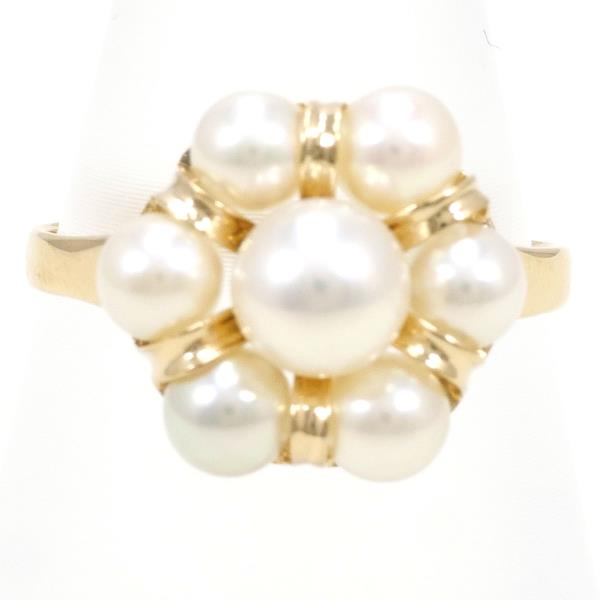 K18 Yellow Gold Pearl Ring 8.5